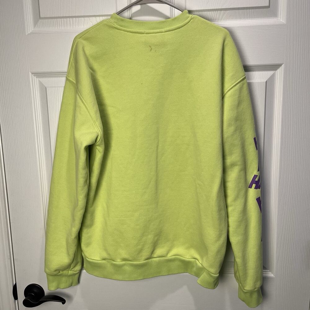 Men's Neon Green Joker/Batman Crewneck Sweatshirt size Medium Long Sleeve - Picture 2 of 7